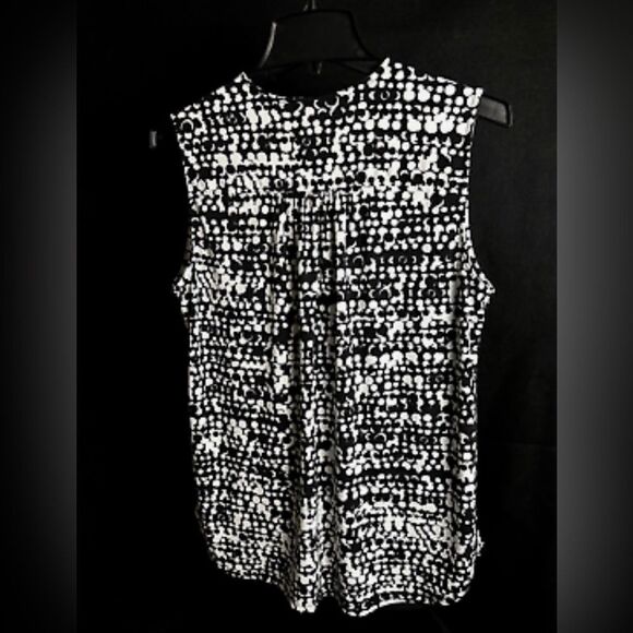 CHAUS NEW YORK BLACK/WHITE SLEEVELESS TOP- SIZE LARGE NWOT SPRING/SUMMER-SOFT - Picture 6 of 6